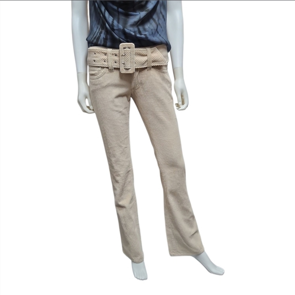 ARE YOU AM I | Truett Low Rise Flared Courderoy Pants In Tan ~ Size 25